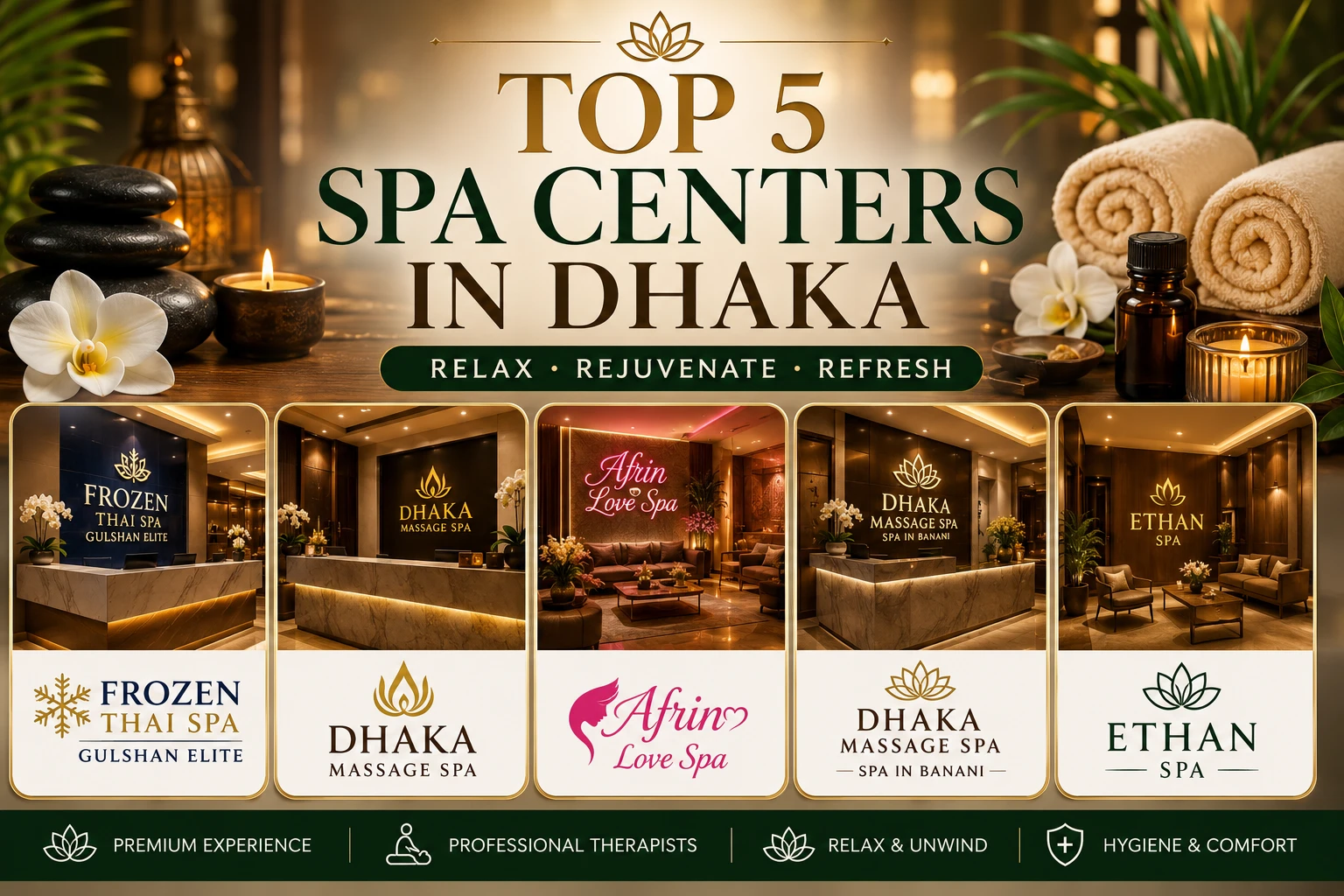 Top 5 best spa centers in Dhaka 2026 - luxury spa and Thai massage guide